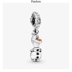 Pandora Silver and Orange Olaf Charm Bracelet